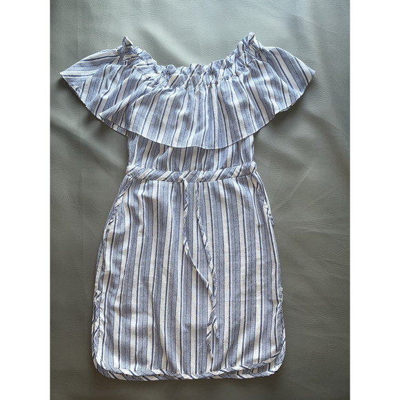 LinenLux | Medium | Flutter Shoulder Blouson Dress | Coverup | POCKETS | EUC - Picture 5 of 15